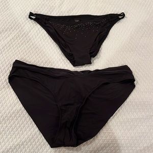 Victoria’s Secret 2 silky satin panties size large and medium in Black